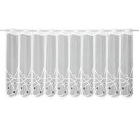 Sehlbach Rideau de bistrot Jacquard Cercles, Blanc, 152 x 60 cm Rideau de bistrot, Design élégant, Translucide, Décoration Simple, Élégance intemporelle