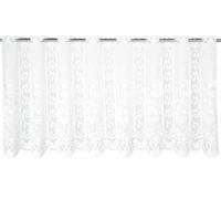 Sehlbach Rideau de bistrot Jacquard Ranken, Blanc, 155 x 60 cm Rideau de bistrot, Design élégant, Motif Floral, Tissu Transparent, Montage Facile