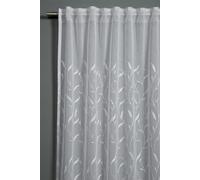 Sehlbach Rideau prêt à Poser avec Bande pour Rideaux, Dolly-Voile Broderie Ranke, Blanc, 140 x 245 cm Rideaux, Translucides, Opaques, Certifiés Oeko-Tex, Fixation Simple