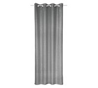 Sehlbach Rideau prêt à Poser avec œillets, Étamine avec Fil à Effet métallisé, Anthracite, 135 x 245 cm, Rideaux, Translucides, Opaques, Certifiés Oeko-Tex, Ruban de raccourcissement Inclus
