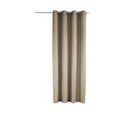 Sehlbach Rideau prêt à Poser avec œillets, Structure Lin, Taupe, 135 x 245 cm, Rideaux, Tissu Opaque, avec œillets pour Une Pose Facile, Certifié Oeko-Tex, Ruban de raccourcissement Inclus