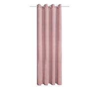Sehlbach Rideau prêt à Poser avec œillets, Structure Unie, Rose, 140 x 245 cm Rideaux, Translucides, Opaques, Certifiés Oeko-Tex, Ruban de raccourcissement Inclus, Pose Facile