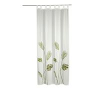 Sehlbach Rideau prêt à Poser avec Passants, Voile avec Broderie, Vert, 135 x 235 cm Rideau, Translucide, Opaque, Fixation Facile, Certifié Oeko-Tex, Ruban de raccourcissement Inclus