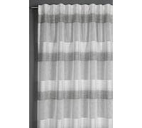 Sehlbach Rideaux prêts à Poser avec Bande pour Rideaux, Rayures en Bloc, Gris, 140 x 175 cm Rideaux, Translucides, Opaques, Dessin Tendance, Plis Parfaits, Certifiés Oeko-Tex