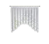 Sehlbach Store bombé avec Fronces, Ornements Floraux Jacquard, Blanc, 300 x 145 cm Rideaux, Design élégant, Atmosphère Naturelle, Décoration Facile, Accents de Style