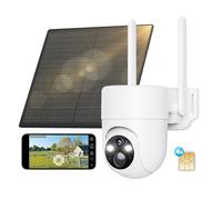 SEHMUA 3G/4G LTE Camera Surveillance Exterieure sans Fil, Camera Solaire 4G avec Carte Sim, Détection Humaine PIR et Alarmes de Zones Personnalisées, Étanchéité IP66