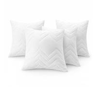 Sei Design Pack de 4 oreillers Classic Dream“, Microfibre 50 x 50 cm, Blanc, matelassé