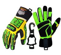 Seibertron High-VIS SDXG2 Dexterity Super Grip Gel Oil & Gas Anti-Vibration Impact Protection Safety Gloves CE EN388 4131 L avec Un Clip de Gants Noir