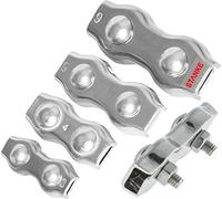 Seilwerk STANKE 25x Serre-Câble Plat de Selle Double Zingué Taille 4 Connecteur Galvanisé Duplex Pour Câble d’Acier 4 mm