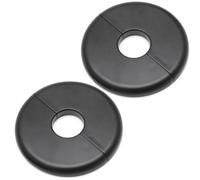 Seimneire Lot de 2 rosaces fendues noires de 26 mm, cache-tube en métal, couvercle de tuyau d'eau, couvercle de tuyau de drainage, bride d'évier et collier mural pour tuyau d'eau de salle de bain