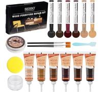 SEISSO Kit de réparation pour stratifié, Mastic à bois, Kit de réparation pour parquet en bois, Crayon de réparation pour bois Kit de réparation pour meubles en bois pour réparer les éraflures