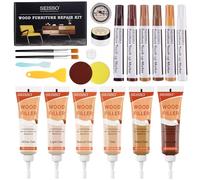 SEISSO Kit de réparation pour stratifié, Mastic pour bois, Kit de réparation pour parquet en bois, Kit de réparation pour meubles pour éraflures, fissures, taches, trous, couleurs passées, etc