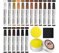 SEISSO Kit Reparation Parquet, 18 Couleur Feutre Retouche Bois | 50g Huile De Cire, Convient pour réparer les rayures et les taches sur les sols