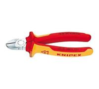Knipex Pince coupante de côté sur carte LS chromée isolées par gaines bi-matière, certifiées VDE 160 mm, 70 06 160 SB