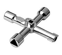 SEIWEI Clés de radiateur, clé utilitaire 5 en 1, boîtier de compteur, clé multifonction pour robinet de radiateurs outon de robinet d'eau interrupteur, argent, lot de 1