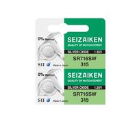 Seizaiken 315 SR716SW 1,55 V Pile pour montre à l'oxyde d'argent 0 % Hg (2 piles) fabriquées au Japon par Seiko