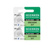 Seizaiken 317 SR516SW 1,55 V 0 % Hg Pile pour montre à l'oxyde d'argent (2 piles) Fabriqué au Japon par Seiko