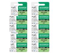Seizaiken 317 SR516SW 1,55 V 0 % Hg Piles pour montre en oxyde d'argent (10 piles) Fabriqué au Japon par Seiko