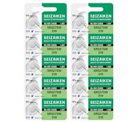 Seizaiken 319 SR527SW Lot de 10 piles bouton à l'oxyde d'argent 0 % de mercure pour montre 1,55 V Fabriqué au Japon par Seiko