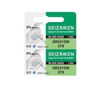 Seizaiken 379 SR521SW 1,55V 0% Hg Pile à oxyde d'argent pour montre (2 piles) Fabriqué au Japon par Seiko