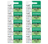 Seizaiken 379 SR521SW Lot de 10 piles à oxyde d'argent pour montres 1,55V 0% Hg Fabriqué au Japon par Seiko