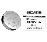 Seizaiken 395 SR927SW Lot de 10 piles bouton à l'oxyde d'argent 1,55 V 0 % mercure 100 % fabriquées au Japon par Seiko