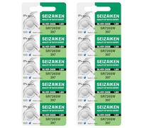 Seizaiken Lot de 10 piles pour montres 397 SR726SW, 1,55 V, oxyde d'argent, sans mercure, fabriquées au Japon par Seiko