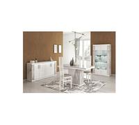 Séjour Complet Table Repas + Buffet + Vitrine 2 Portes Eclairage Led intégré - EROS -