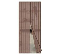 Sekey 100 x 220 cm Moustiquaire pour Portes, Avancée Rideau Magnétique Anti-insectes pour Porte de Balcon, Porte de Cave, Porte de Terrasse, Montage Facile à Coller, Kit d'Installation Complet, Marrón
