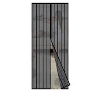 Sekey 105 x 220 cm Moustiquaire, Rideau Magnétique Anti-insectes Avancé pour Balcon, Cave et Terrasse, Montage Facile à Coller avec Kit d'installation Complet, Noir