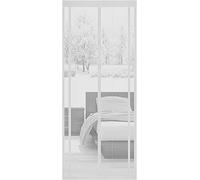 Sekey 160x230 cm Rideau magnétique anti-insectes idéal pour porte de balcon, porte cave, porte de terrasse (découpable en hauteur et largeur) grâce au montage facile à coller, Blanc