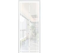 Sekey 160x230cm Rideau Magnétique Anti-Insectes Idéal pour Porte de Balcon, Porte de Cave, Porte de Terrasse (Découpable en Hauteur et Largeur) Grâce au Montage Facile, Blanc