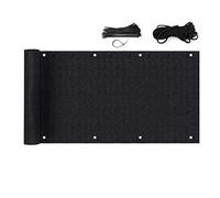 Sekey Brise-Vue pour Balcon Couverture de confidentialité Écran HDPE Vent Protection UV Opaque Résistant aux Intempéries 90 x 600cm, avec Attaches de câble et Corde, Noir