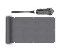 Sekey Brise-Vue pour Balcon Couverture de confidentialité Écran Jardin HDPE Légèrement Transparent Vent Protection UV 120 x 500cm, avec Oeillets, Attaches de câble et Cordons, Anthracite