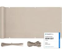 Sekey Brise-Vue pour Balcon Couverture de confidentialité Écran Polyster Vent Protection UV Opaque Résistant aux Intempéries, avec Attaches de câble et Cordons, 90 x 500cm Taupe