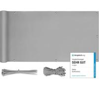 Sekey Brise-Vue pour Balcon Couverture de confidentialité Écran Polyster Vent Protection UV Opaque Résistant aux Intempéries, avec Attaches de câble et Cordons, 90 x 300cm Gris Clair