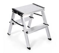 Sekey Escabeau 2 Marches Pliable en Aluminium, Marchepied Escamotable à Double accès, Marches Antidérapantes, Usage Domestique & Maison, Certifié TÜV SGS EN131 EN14183, Charge Jusqu’à 150 kg