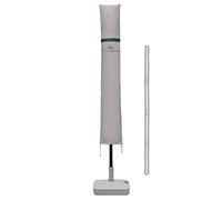 Sekey Housse de Protection pour Ø 300 cm Parasol,Couverture de Parasol avec Grilles D’aération,100% Polyester, Gris clair.