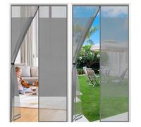 Sekey Moustiquaire Magnétique Porte de Balcon | Protection Anti-Insectes & Intimité Optimale | Installation par Bandauto-Adhésif | Sans Perçage | Pour Portes Bois/Métal/Aluminium, 100x220 cm, Gris