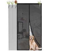 Sekey Moustiquaire magnétique pour porte de balcon - Peut être raccourcie - Montage adhésif sans perçage - 150 x 200 cm - Noir