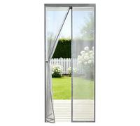 Sekey Moustiquaire magnétique pour porte de balcon - Rideau de protection anti-insectes, moustiquaire pour porte, 90 x 210 cm, gris