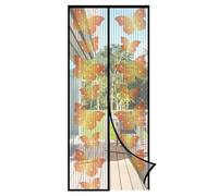Sekey Moustiquaire Porte Anti-Mouche Sécurité - Aimants Puissants, 90x210 cm, Sans Perçage, Balcon, Translucide, Anti-déchirure, Hydrofuge - Bande auto-agrippante 4cm, Non Rétrécissable, Noir