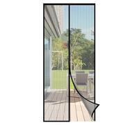 Sekey Moustiquaire Porte Anti-Mouche Sécurité - Aimants Puissants, 90x220 cm, Sans Perçage, Balcon, Translucide, Anti-déchirure, Hydrofuge - Bande auto-agrippante 4cm, Non Rétrécissable, Noir