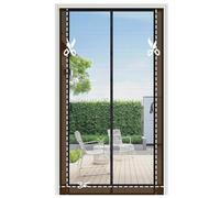 Sekey Moustiquaire Porte Fenêtre Magnétique 130x220cm,Bandes à Clip Cousues Double Côté| Sans Perforation|Découpable|4cm Scratch Haut, Insecte Protection pour Balcon/Terrasse/Chambre,Noir