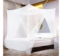 Sekey Moustiquaire pour Lits Simples/Doubles | Écran de Protection Anti-Insectes | Kit de Suspension Complet | Système d'installation Rapide et Facile (220x200x200cm-lit Double-Doubles Ouvertures)