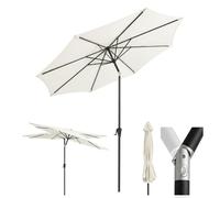 Sekey Parasol 300cm avec Protection UV50+ et Toile Imperméable - Parasol de Jardin à Manivelle pour Terrasse, Balcon & Extérieur