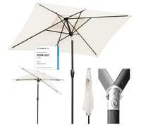 Sekey Parasol Aluminium Rectangulaire 210x140 cm pour Balcon, Jardin & Terrasse - Protection UV 50+ e, Ventilation et Matériau Recy ertifié GRS)
