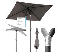 Sekey Parasol Aluminium Rectangulaire 210x140 cm pour Balcon, Jardin & Terrasse - Protection UV 50+ e, Ventilation et Matériau Recy ertifié GRS)