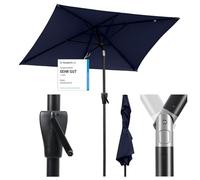 Sekey Parasol Aluminium Rectangulaire 210x140 cm pour Balcon, Jardin & Terrasse - Protection UV 50+ e, Ventilation et Matériau Recyclé (Certifié GRS)