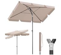 Sekey Parasol Balcon 2-en-1 | Rectangulaire 140 x 210 cm avec UPF50+ & certifié GRS | Parasol de Jardin Extérieur + Housse Étanche | Inclinable, Hauteurs Réglables, Volants pour Terrasse & Jardin